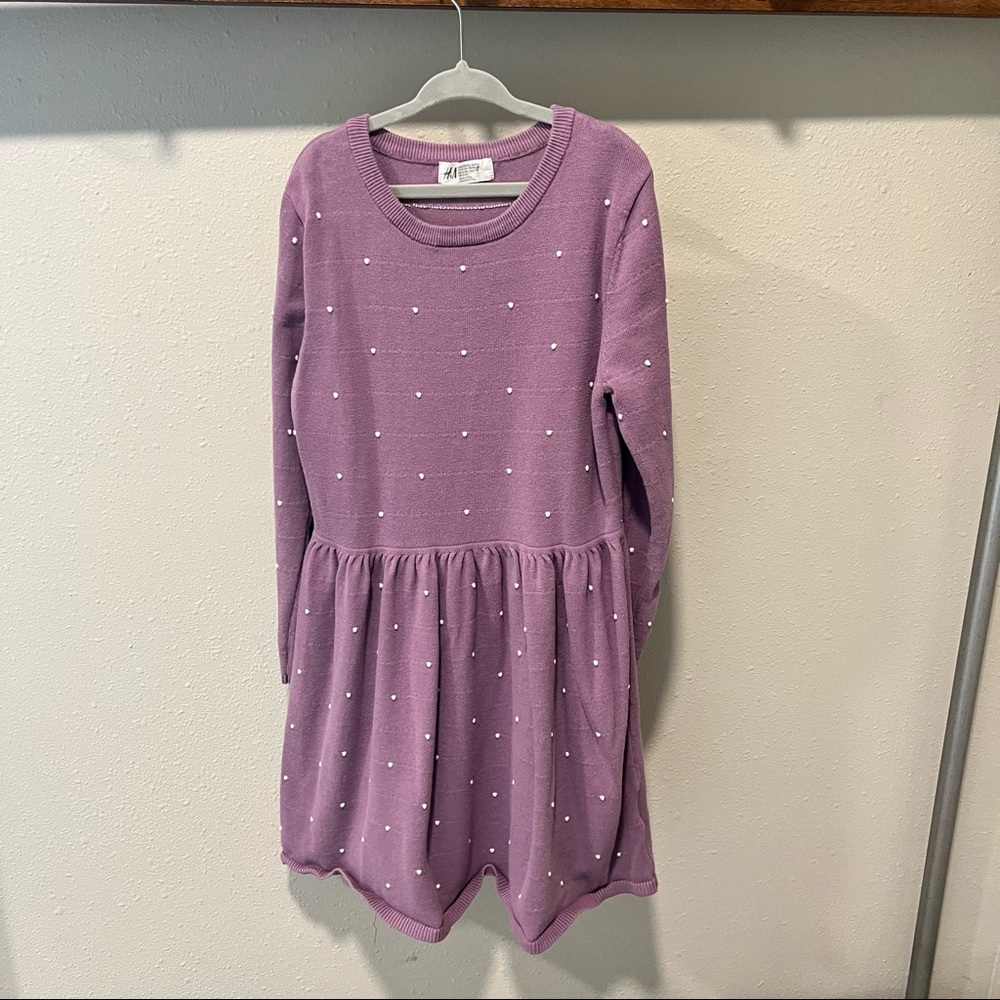H&M Sweater dress size 8/10 girls purple